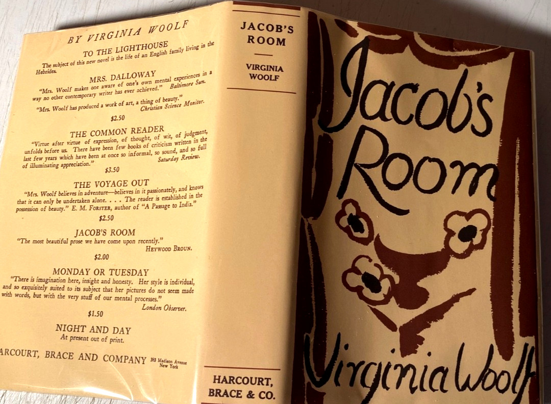 VIRGINIA WOOLF-JACOB’S ROOM-1923 TRUE 1ST US ED IN FACS JACKET*1,500 COPIES-VG(+