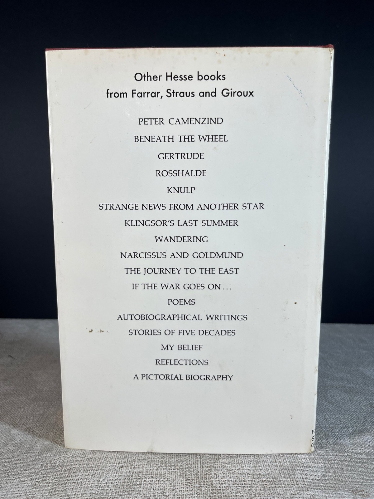 1975 Crisis by Hermann Hesse Paperback 1st Ed Farrar, Straus & Giroux