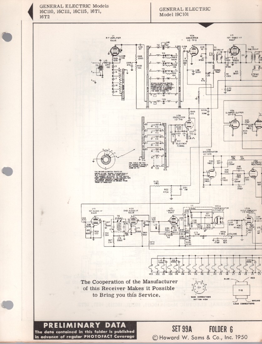 General Electric – TV – Original Service Schematics – 1950