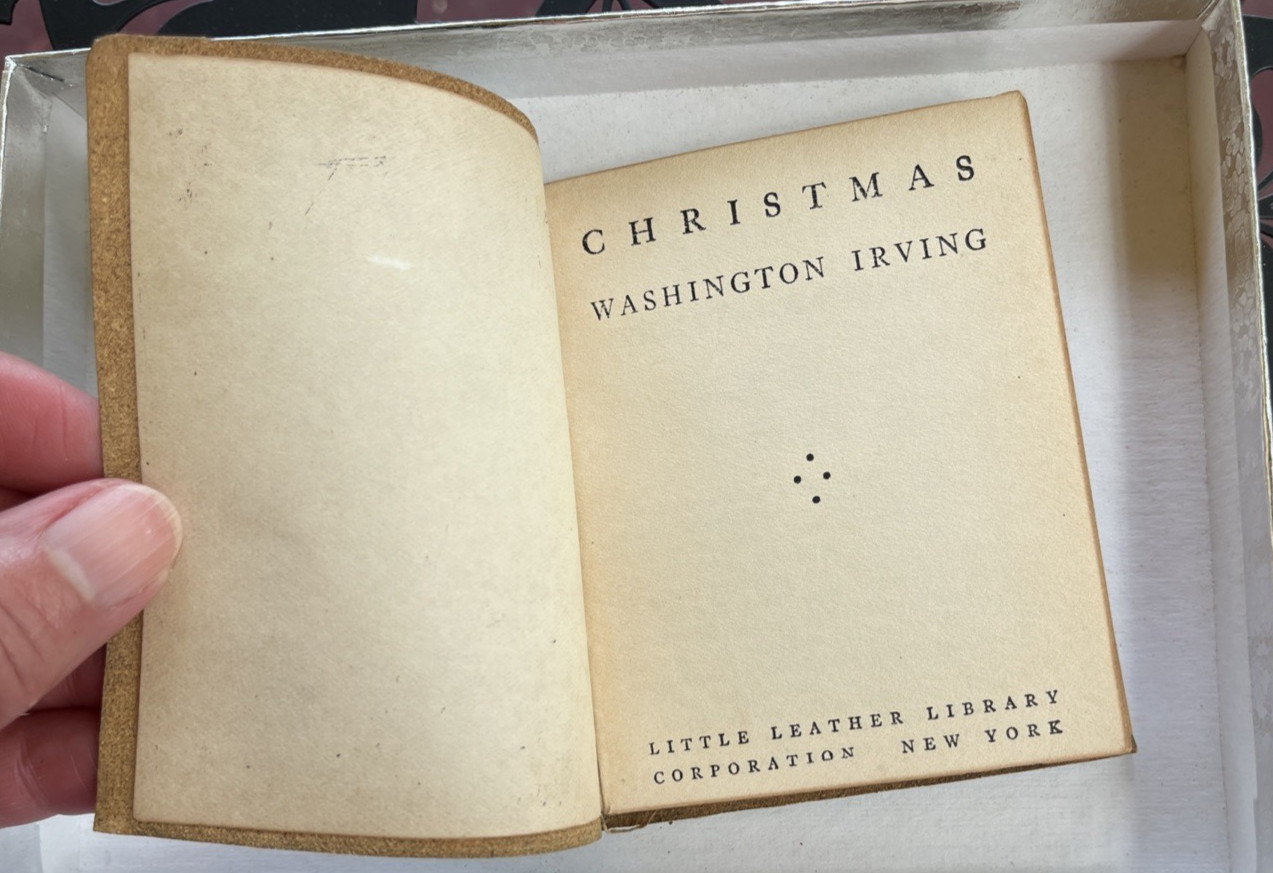 Vtg Little Leather Library Redcroft Edition: Old Christmas / Washington Irving