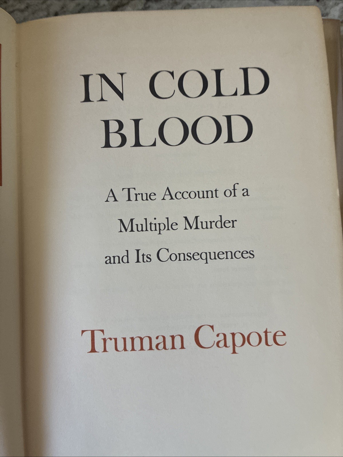 In Cold Blood (1965) Truman Capote 1st / 1st