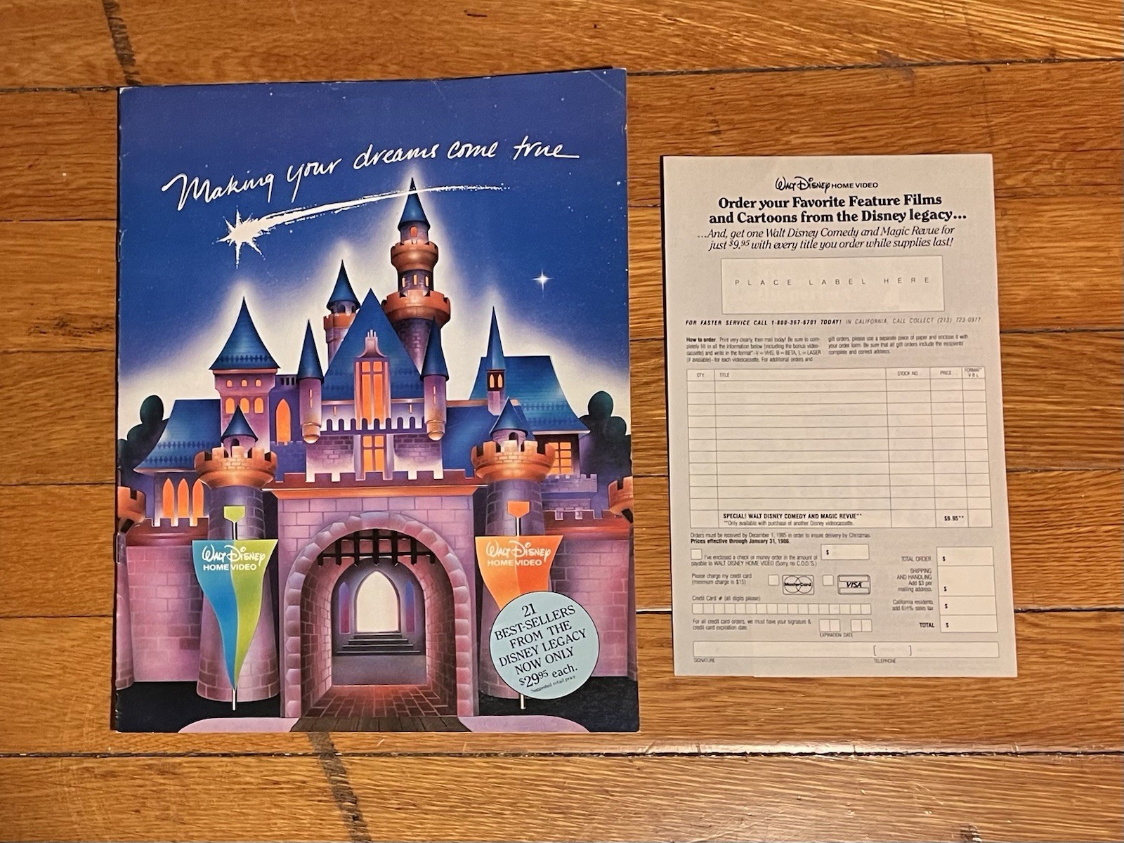 VINTAGE Walt Disney Home Video Catalog VHS 1985