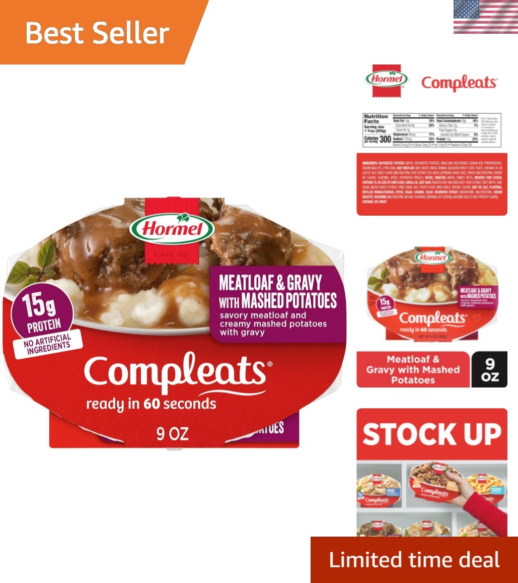 Comfort Food Delights: Meatloaf and Gravy with Mashed Potatoes – 9 oz. Trays