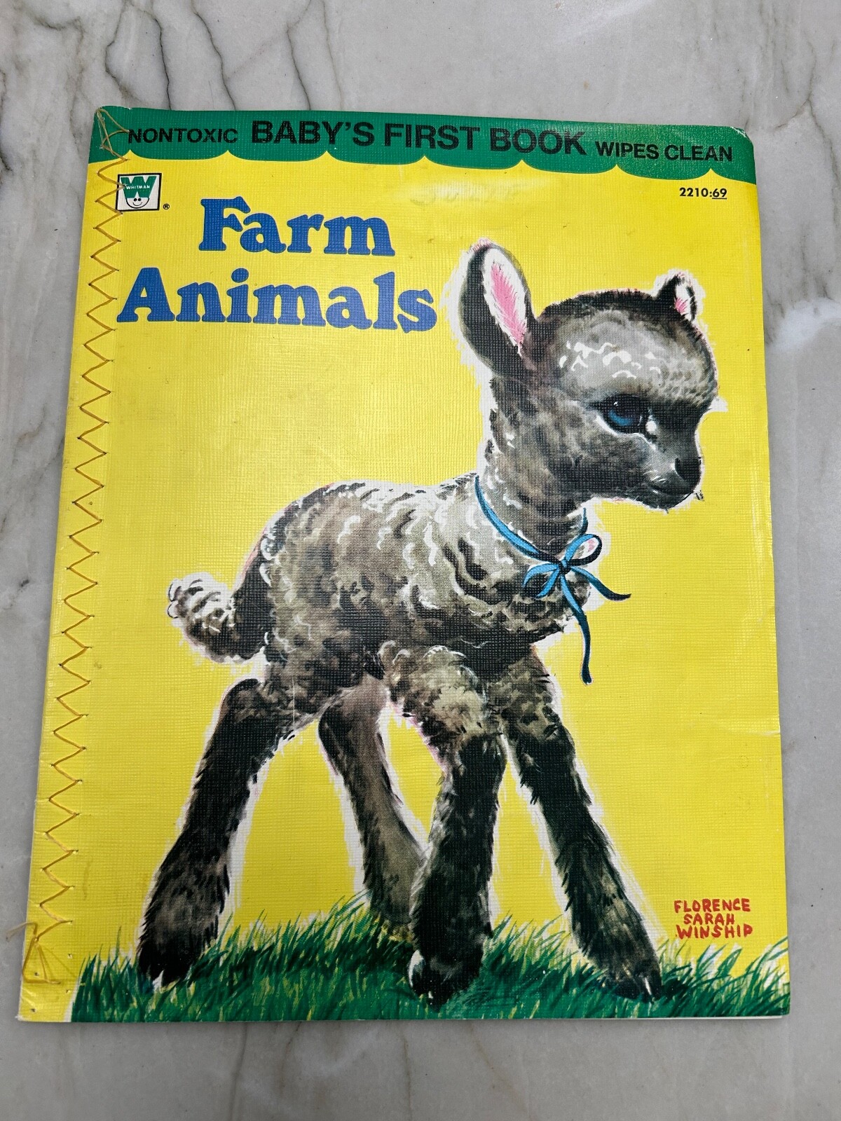 Vintage Farm Animals Whitman 1956 Florence Sarah Winship, Nontoxic Wipes Clean