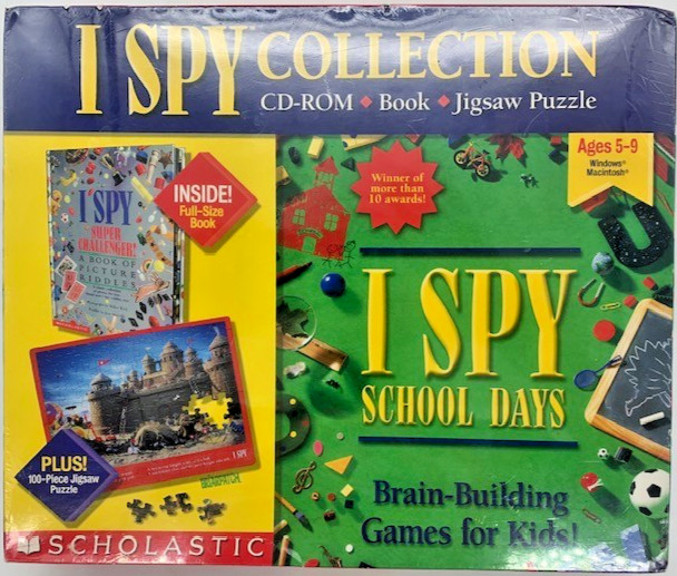 I Spy Collection: School Days CD ROM Book+Jigsaw Puzzle Mac/Windows NEW IN BOX