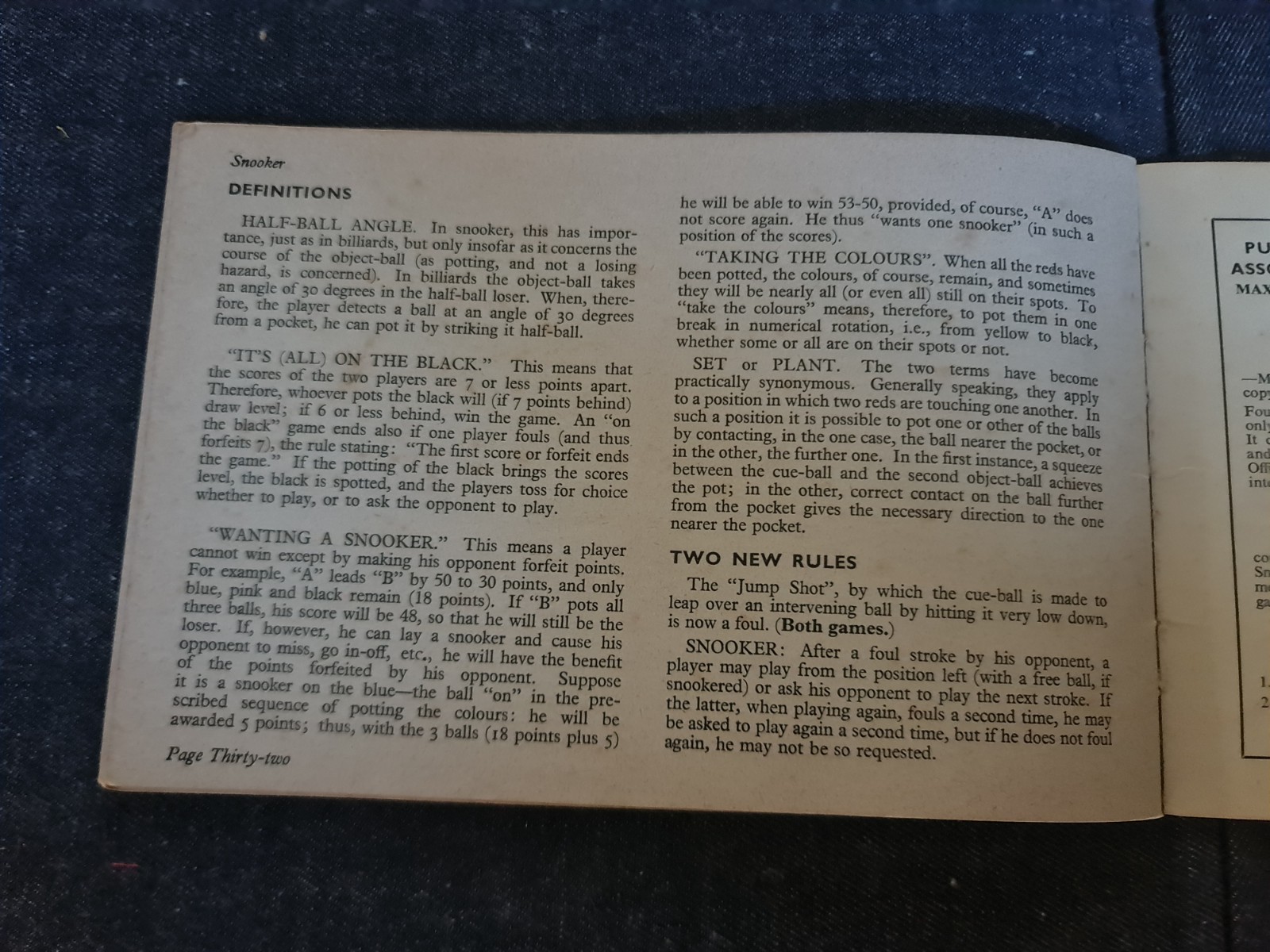“Know the Game: Billiards & Snooker” (1959) Vintage Rules Booklet