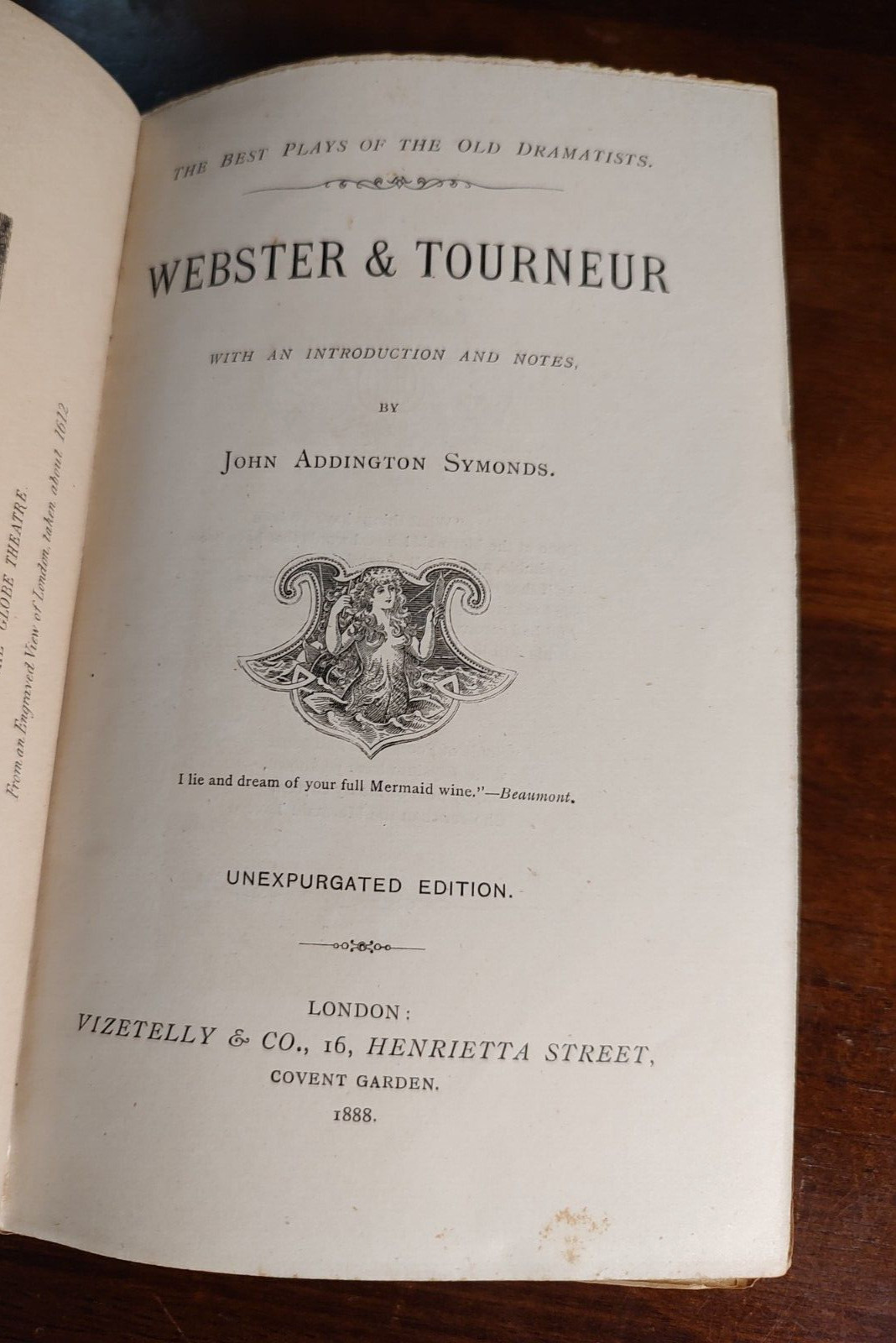 Webster and Tourneur, 1888 Vizetelly & Co. London, Unmarked Bright Pages!