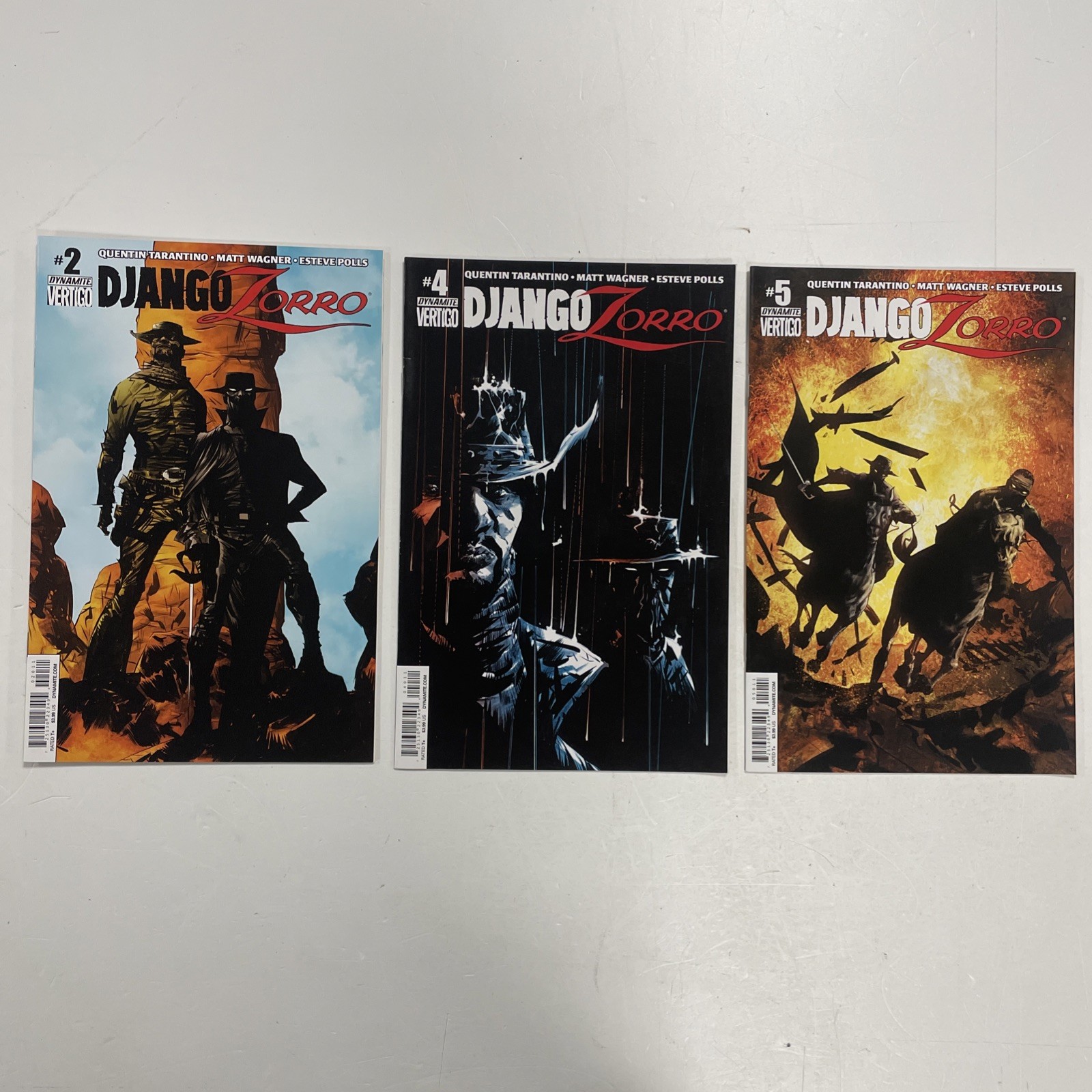 Django Zorro #2, #4, #5 2014 VF/NM to NM Dynamite Vertigo Tarantino