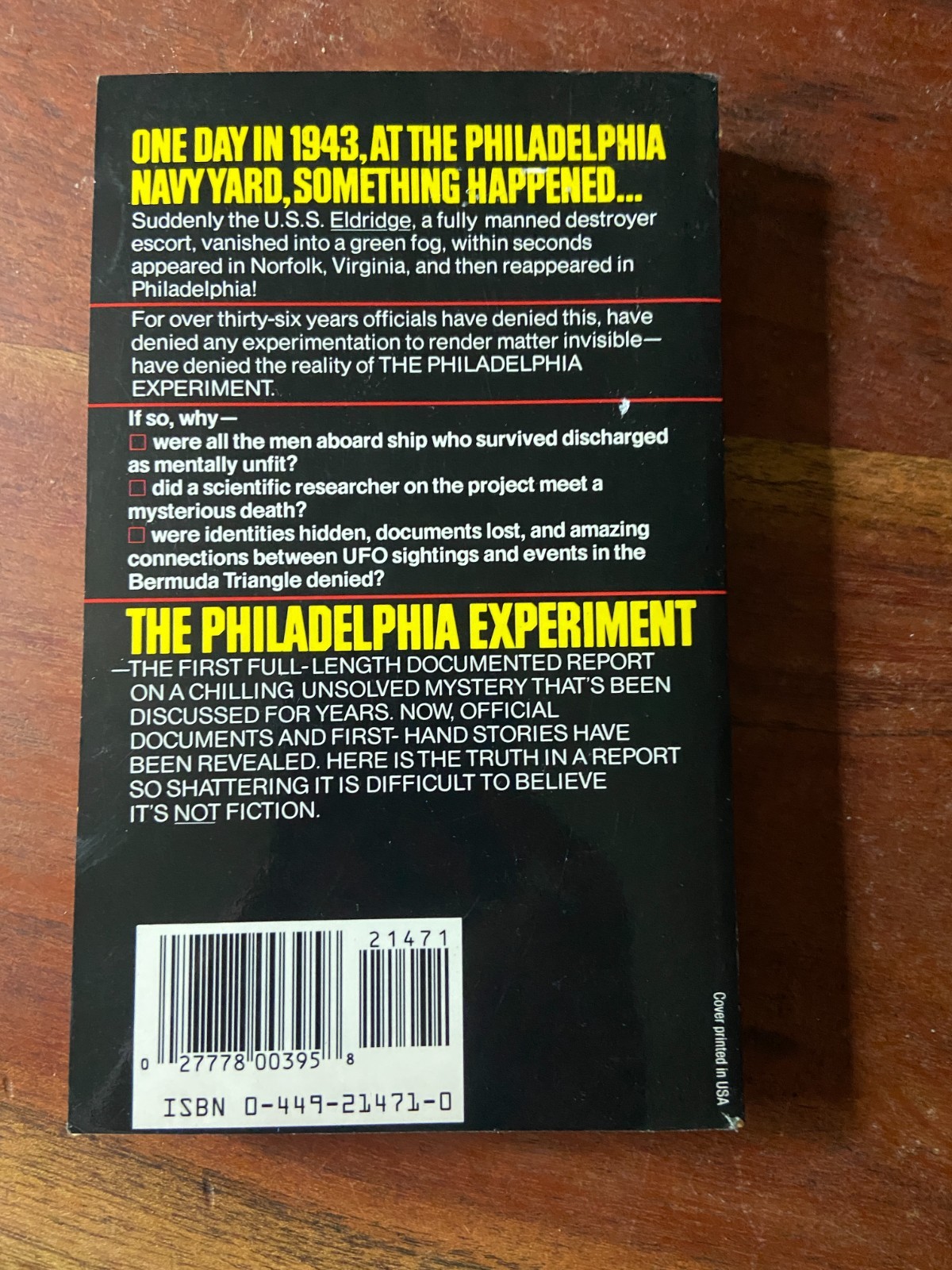 Philadelphia Experiment 1989 Paperback – William Moore – Very Good