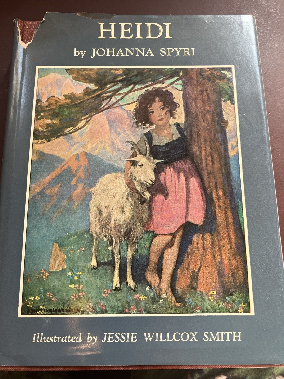 1958, Heidi by Johanna Spyri, ILLUS JESSIE WILLCOX SMITH, Scribner’s HB – Vintag