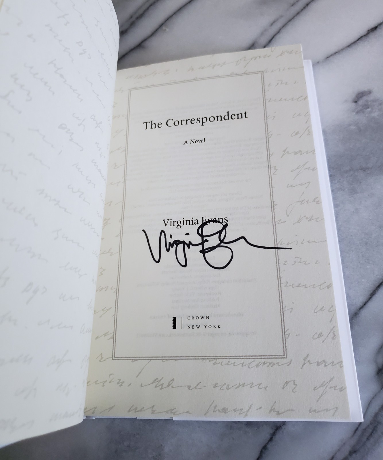 *Signed Title Page THE CORRESPONDENT Virginia Evans 2025 HC/DJ 20th Printing NEW