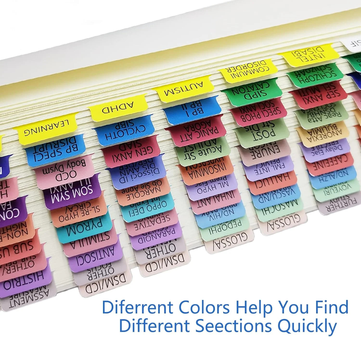 Index Tabs for DSM-5, Color-Coded DSM-5 Tabs, Laminated for Protection, 80 Tab i