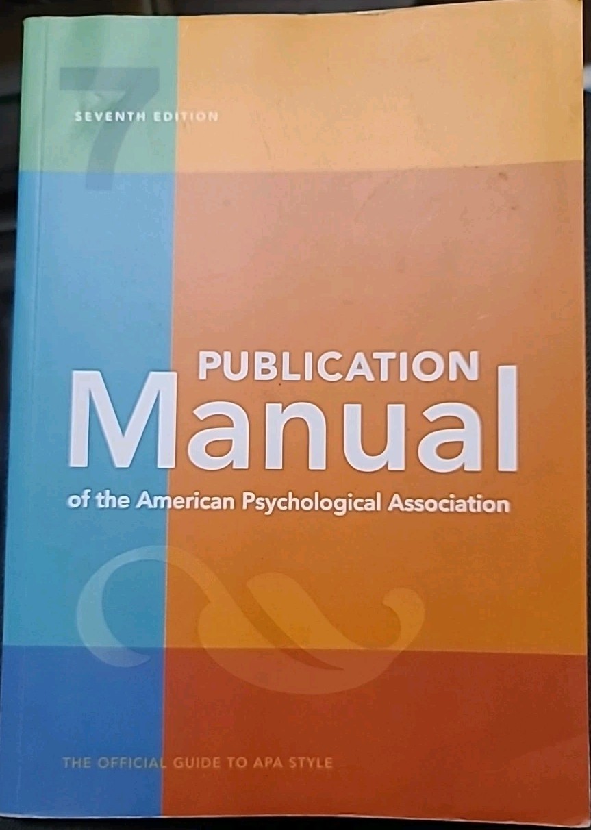 7th Ed. Publication Manual Of The American Psychological Association