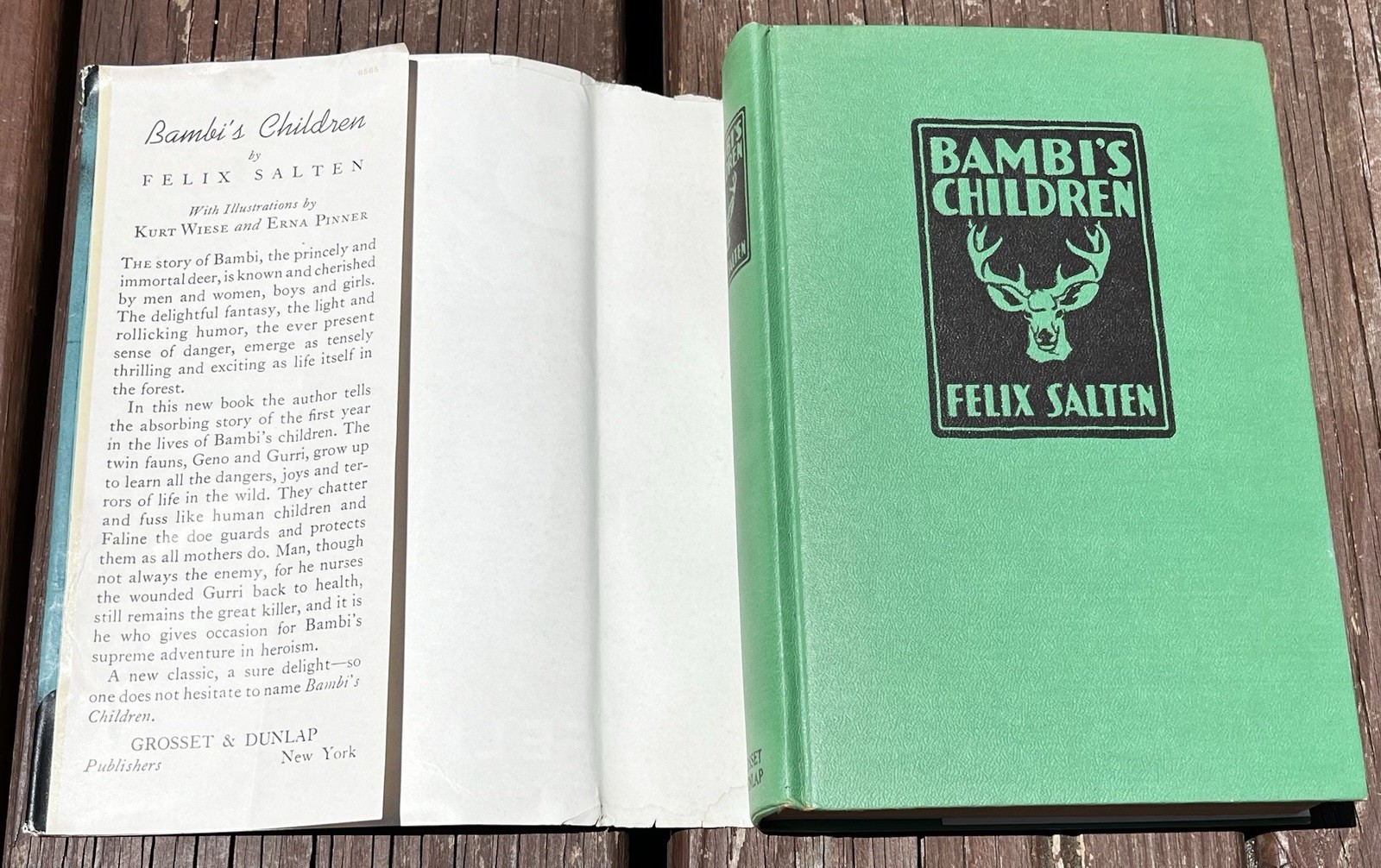Vintage Bambi’s Children 1939 Book Felix Salten Grosset Dunlap Bobbs-Merrill HB
