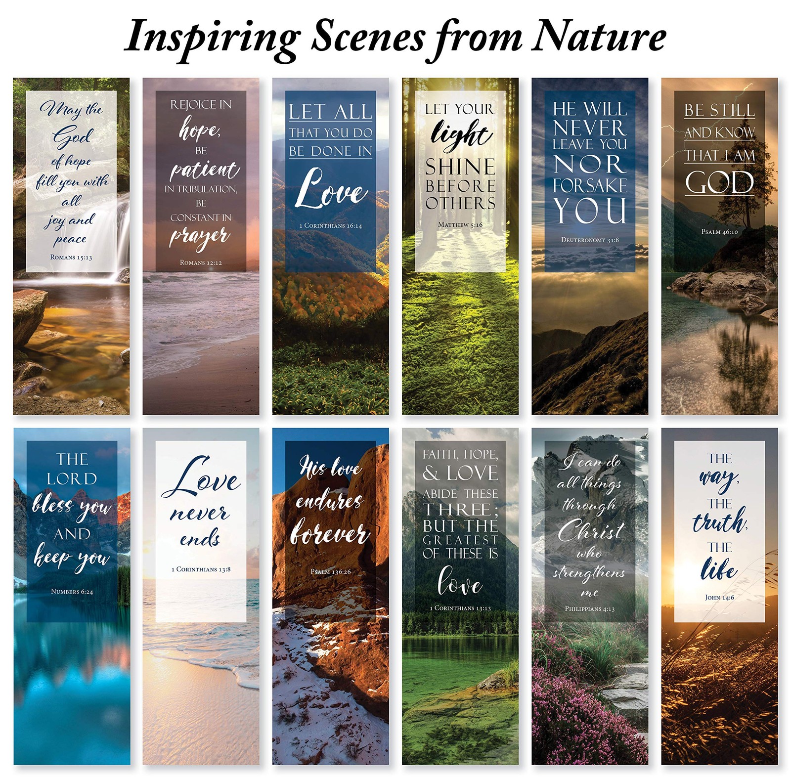 Bible Verse Bookmarks with Full Scripture – 2.25 x 6.5 inches, Multicolor