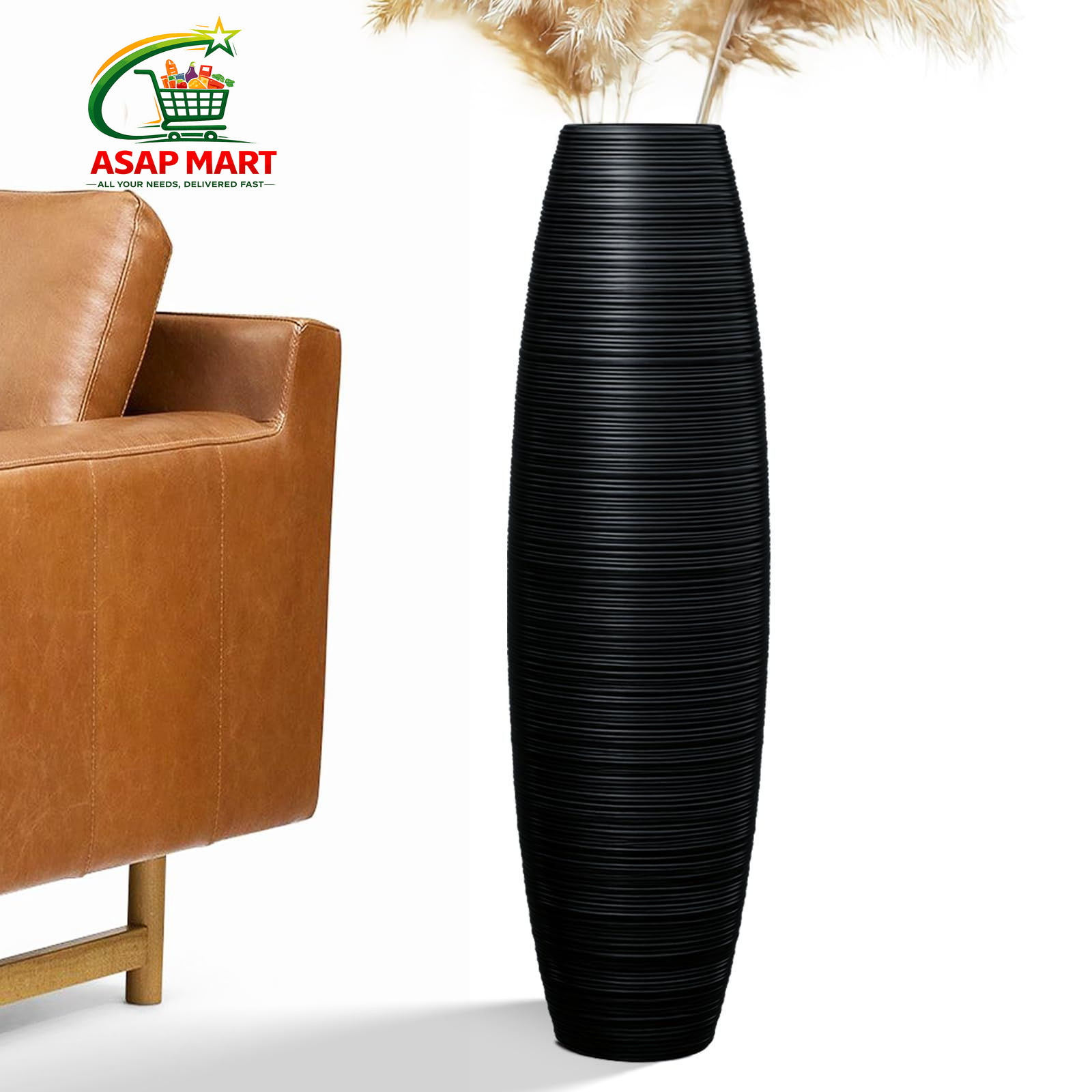 Rocendlor Tall Floor Vase, 27.5 inches (70cm, 2.3FT) in, Black