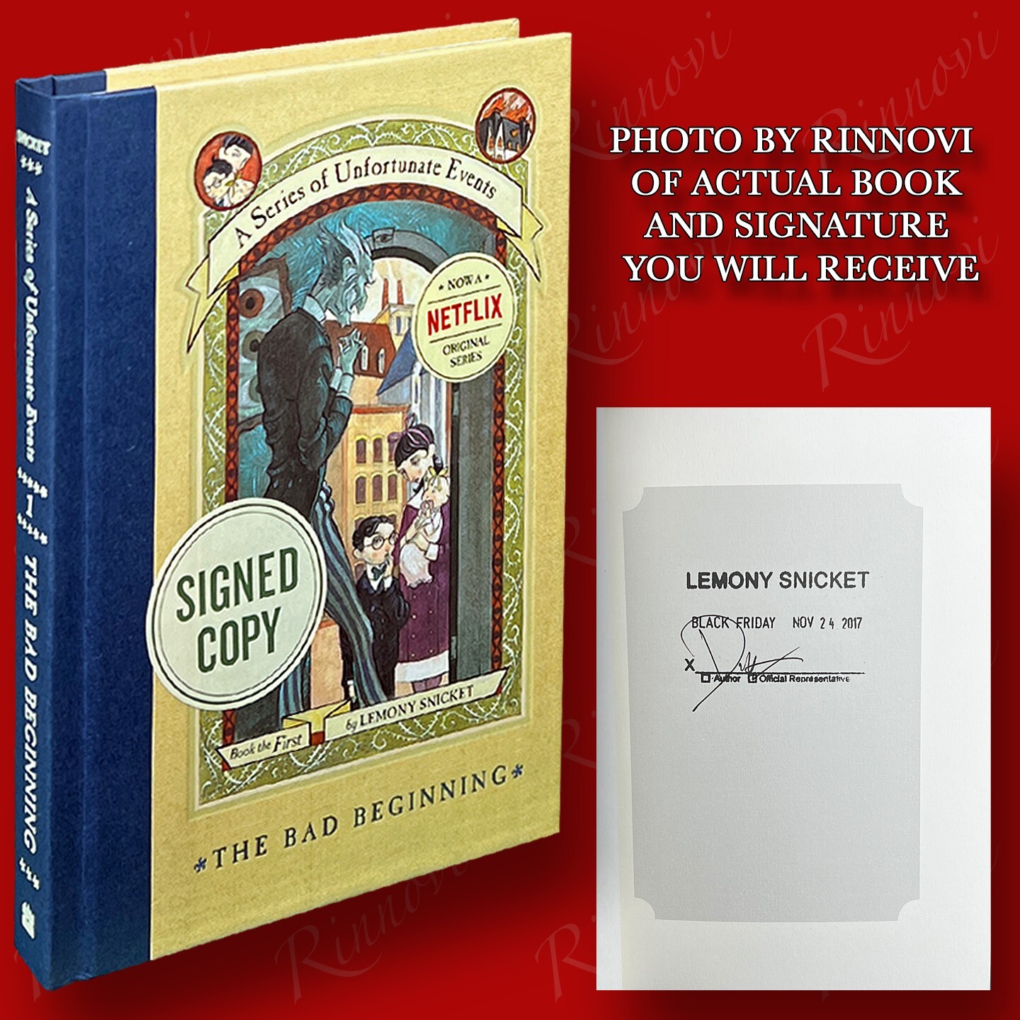 The Bad Beginning SIGNED Lemony Snicket (1999,HC) BRAND NEW