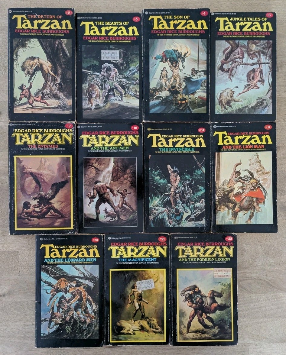 Edgar Rice Burroughs Tarzan Book Series Lot of 11 Books 1970s Editions