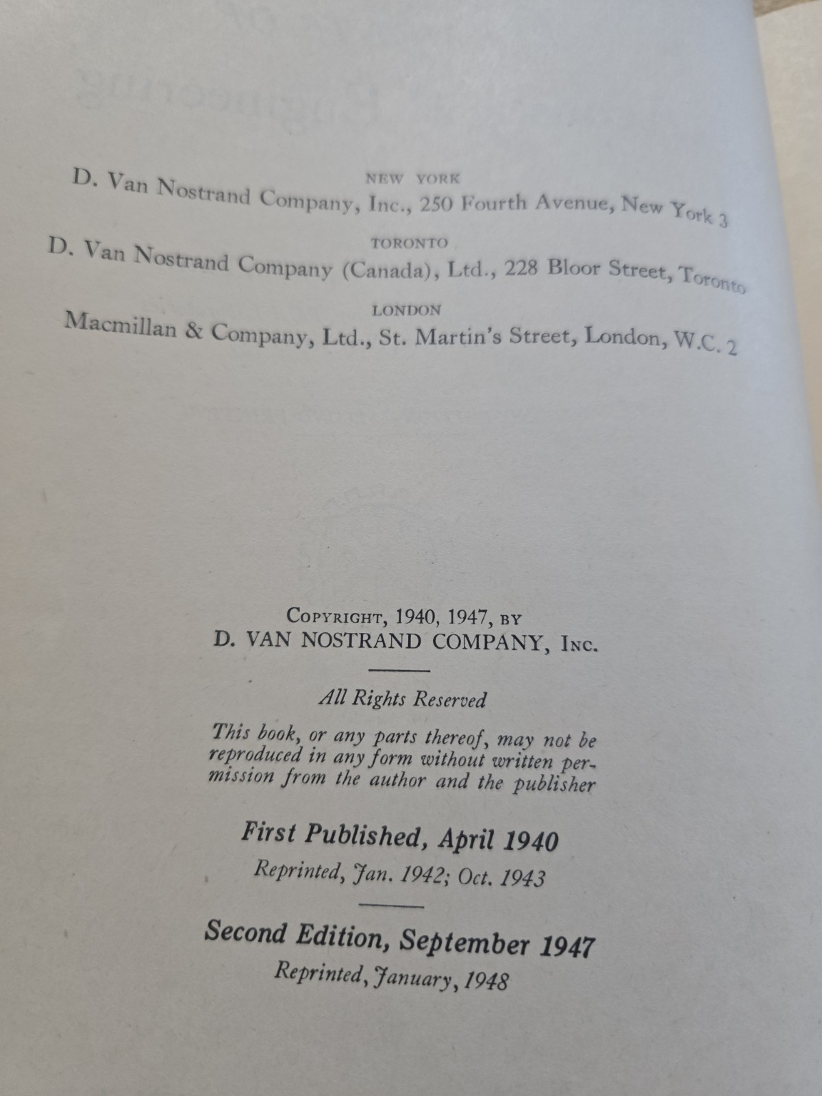 Elements of Acoustical Engineering Second Edition 1947 Harry Olson