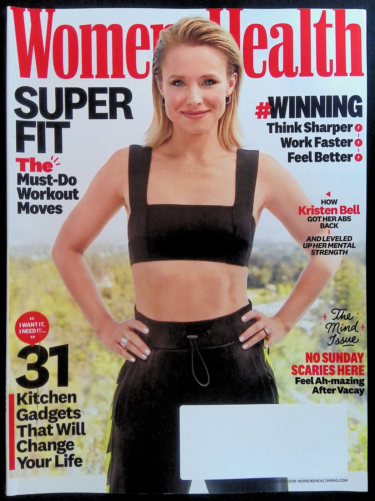 WOMEN’S HEALTH VOL. 16 #9 ~ VF 2019 NOVEMBER MAGAZINE ~ KRISTIN BELL FRONT COVER