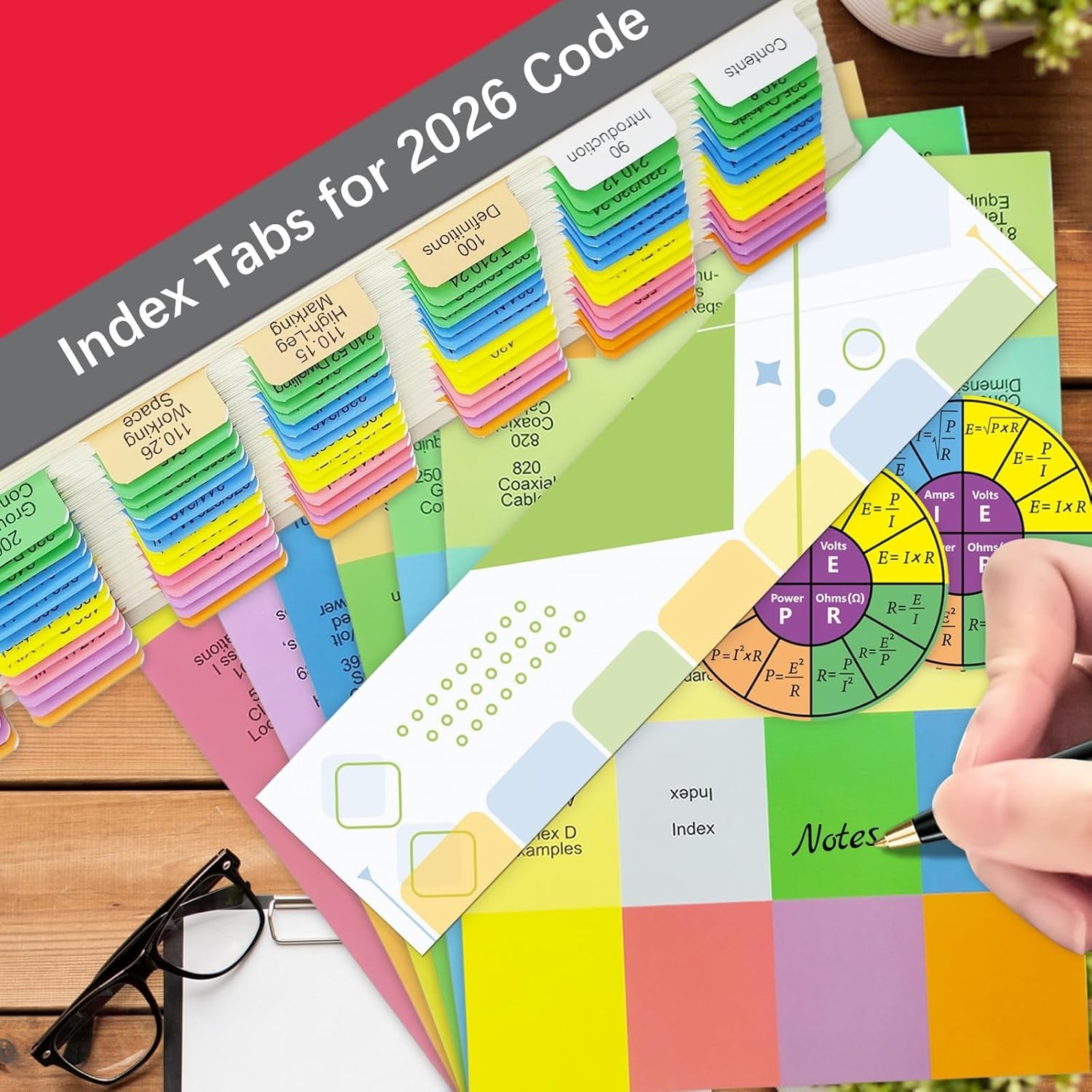 Electrical Code Tabs for NEC 2026, 150 PCS Laminated & Color-Coded for Nation…