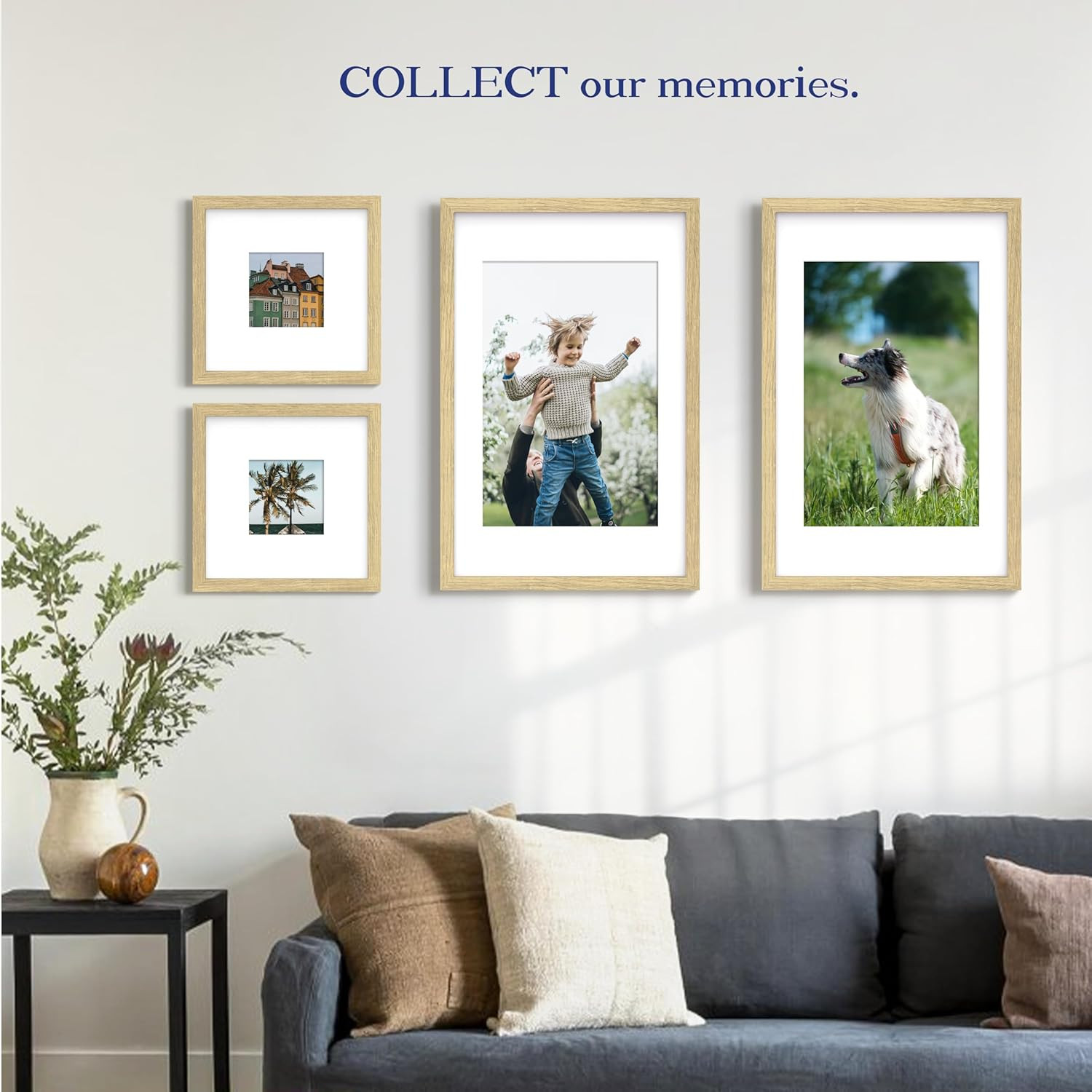 8X8 Inch Picture Frame, Oak Simple Photo Frame for Decorative Artwork, Suitable
