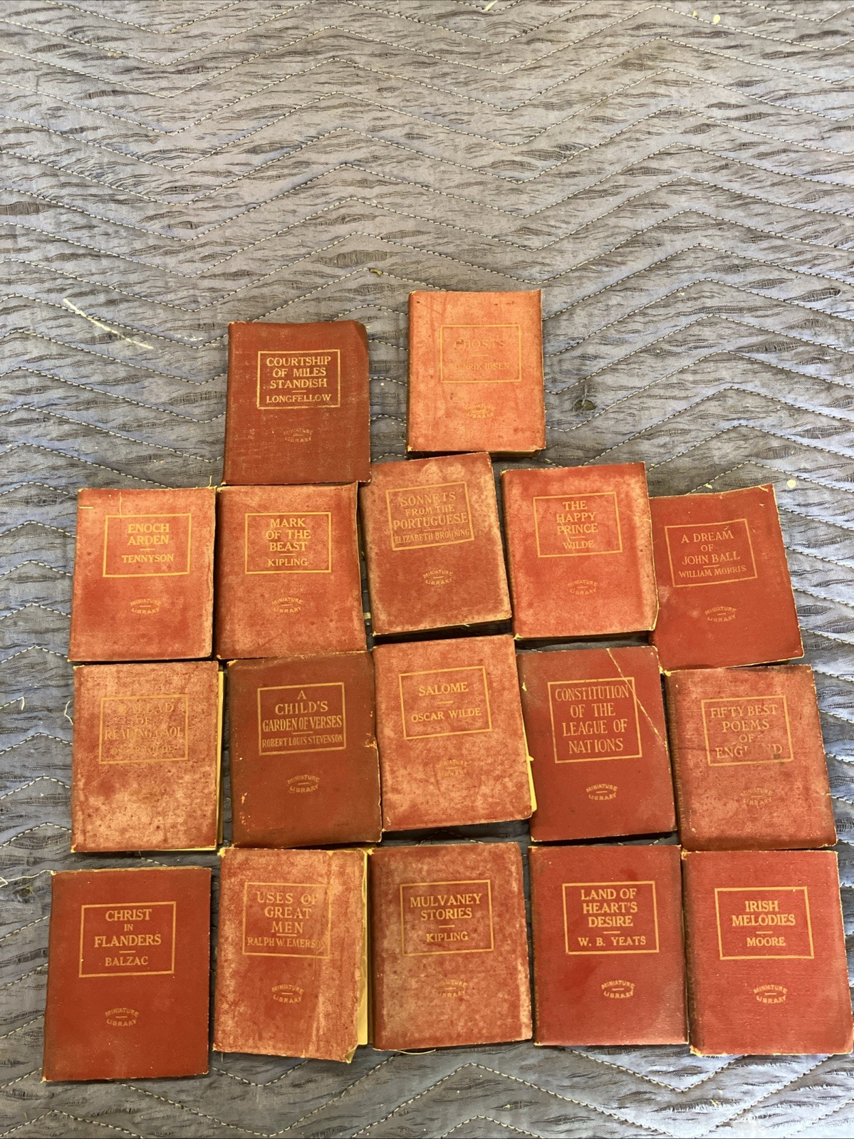 1920’s Antique Miniature Books Little Leather Library Lot 17 Classics Stories