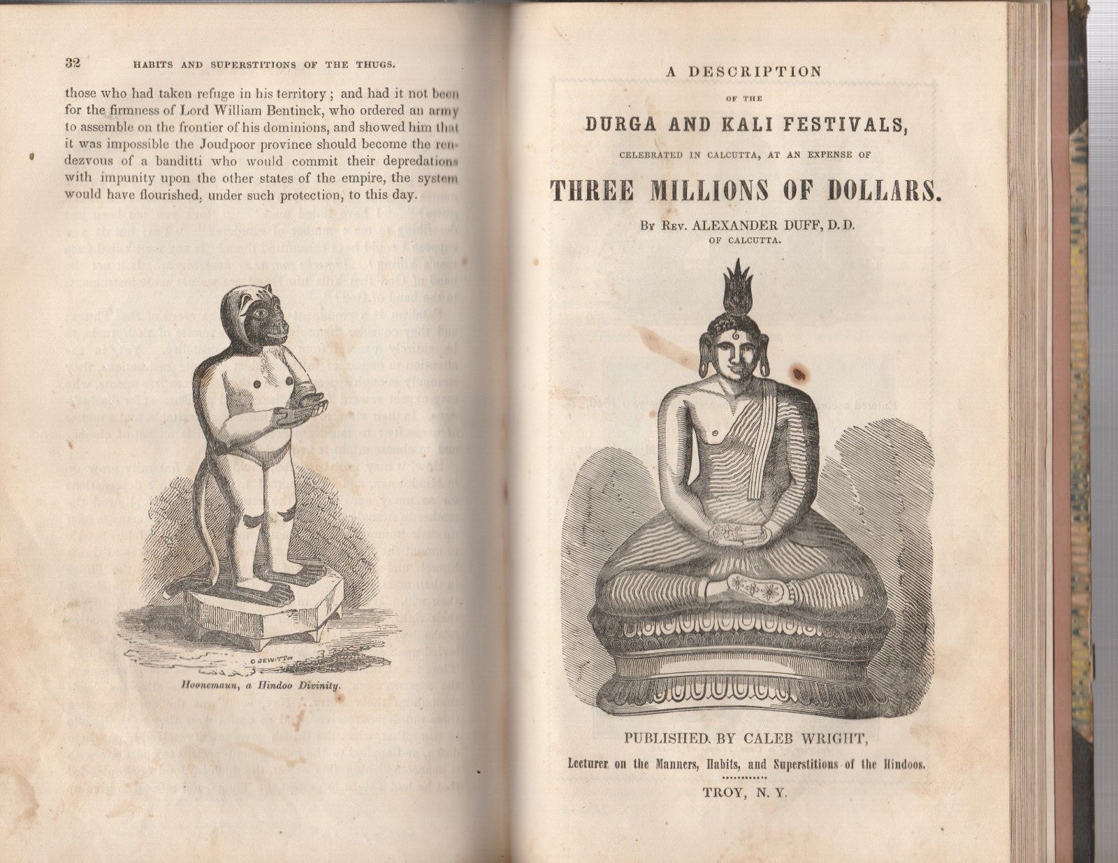 LECTURES ON INDIA. By Caleb Wright. Published By The Author In 1848. Illustrated