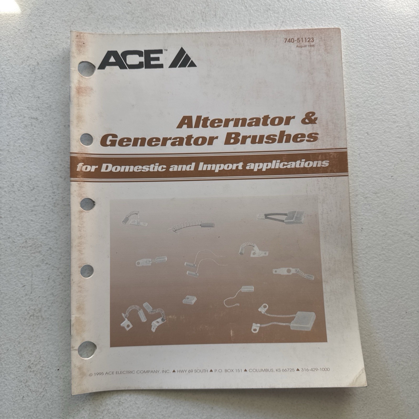 ACE Electric Company 1995 Alternator & Generator Brushes Catalog 740-51123