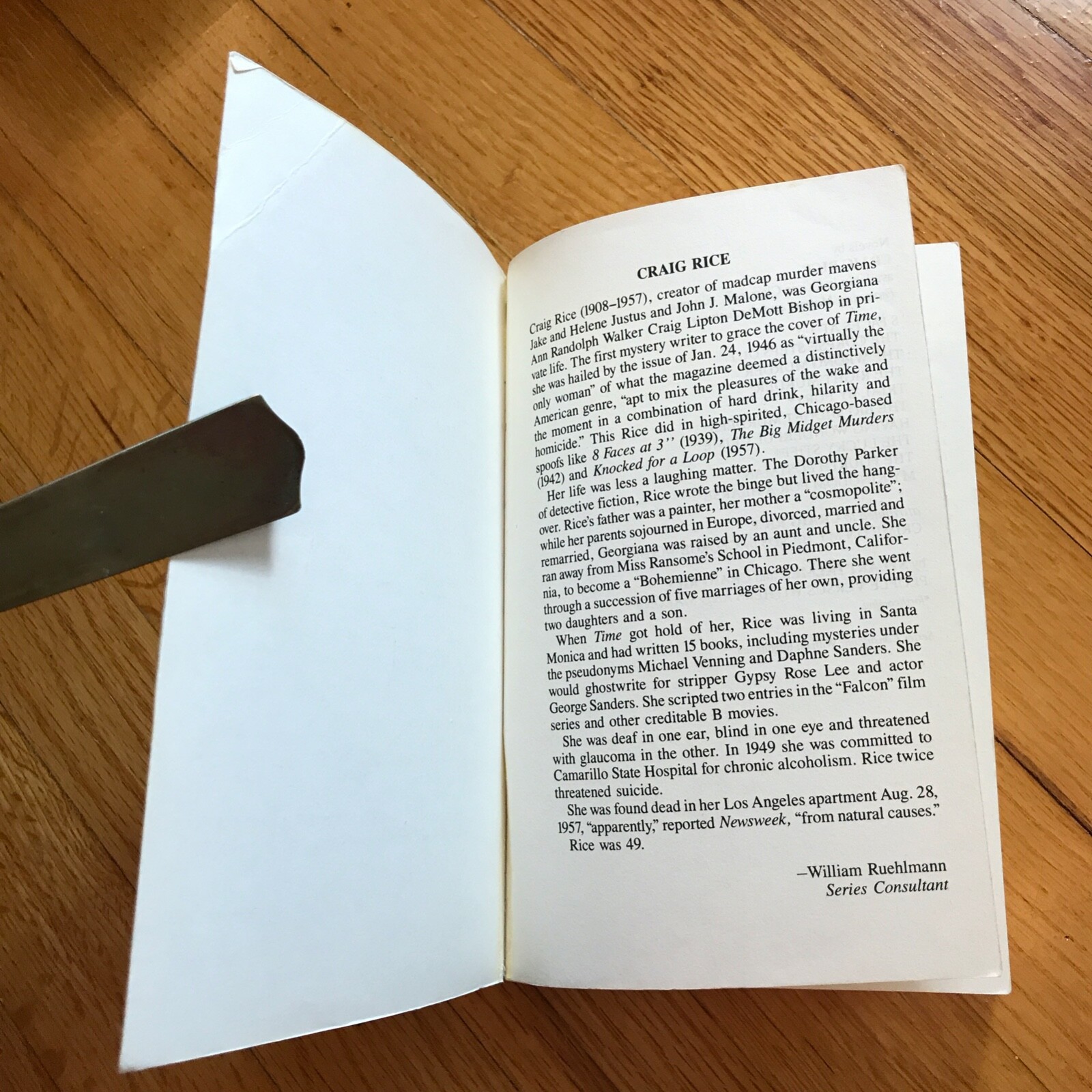 CRAIG RICE—The Wrong Murder—IPL—”There’s never been another like Rice” —BOUCHER