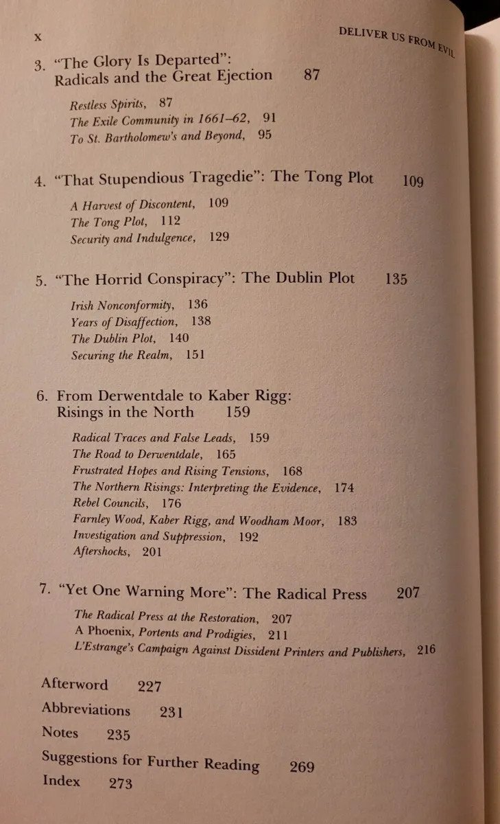Deliver Us from Evil The Radical Underground in Britain 1660-1663 by Greaves