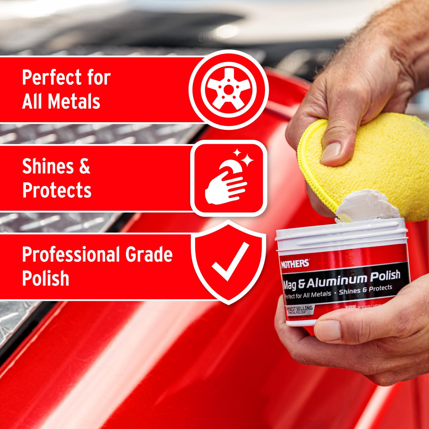 Mag & Aluminum Polish, 10 Oz. – Brilliant Shine, Easy to Use, for All Uncoated &