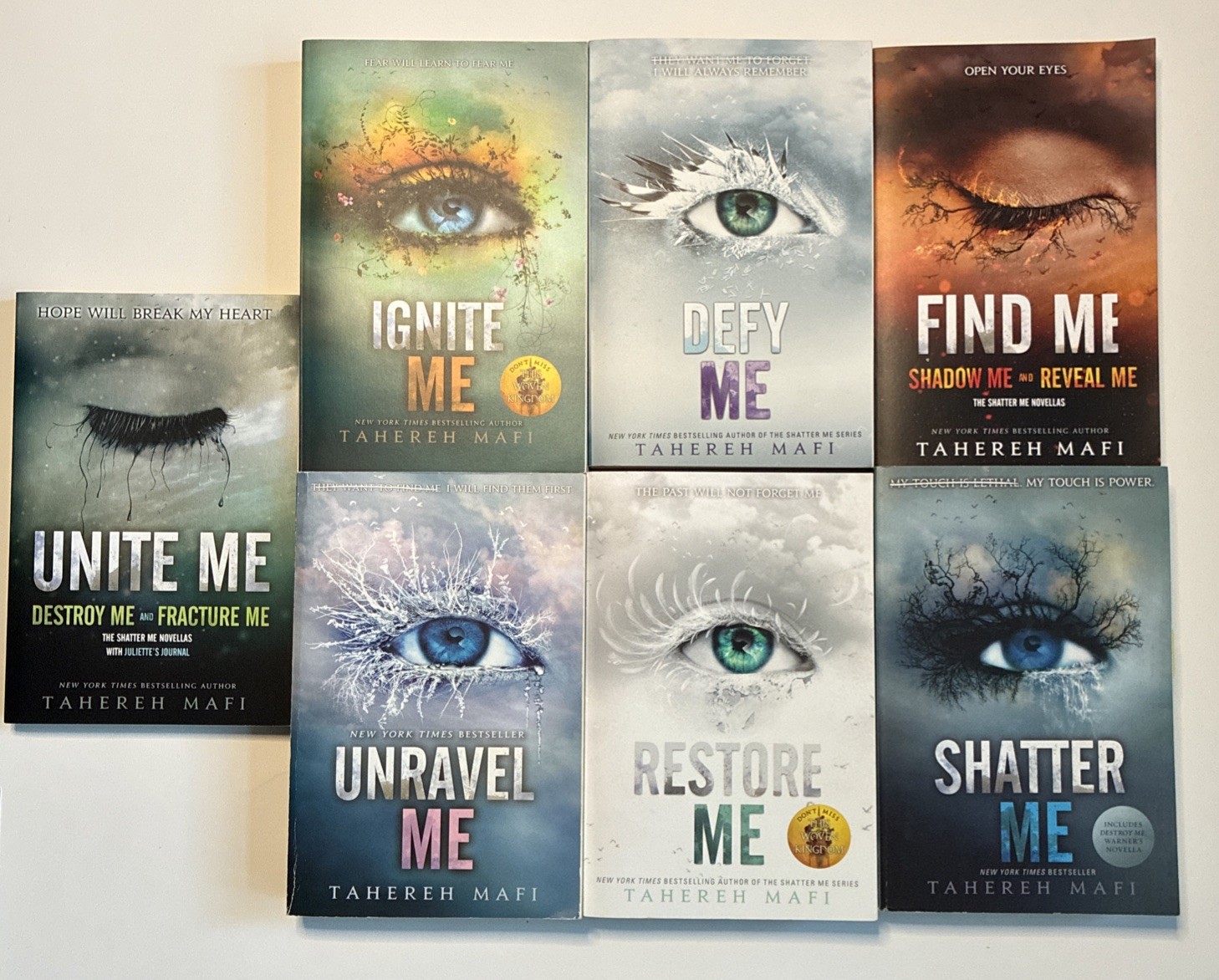Shatter Me Series 7 Books Set by Tahereh Mafi PAPERBACK 1st Paperback Edition.