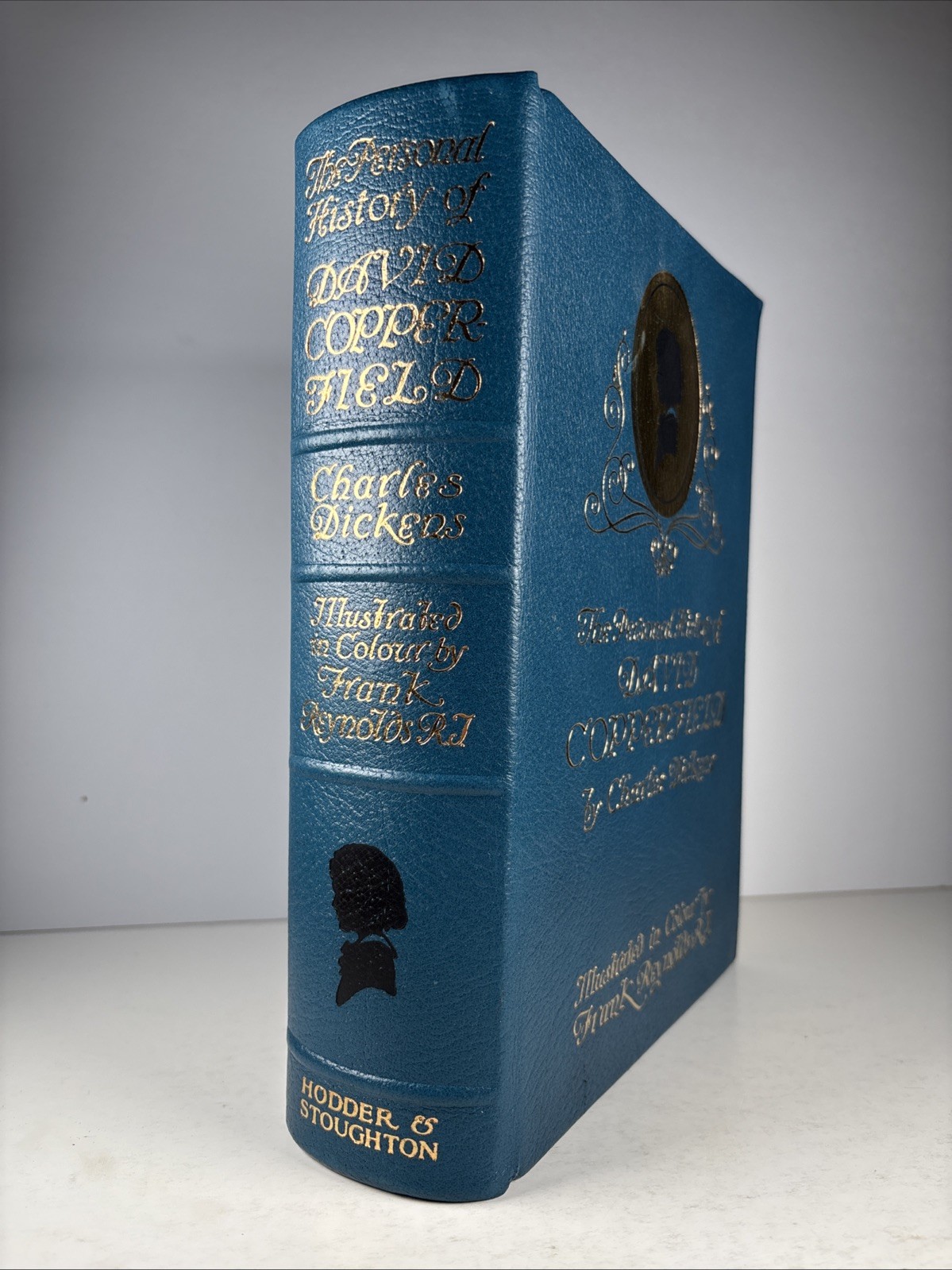 David Copperfield LEATHER Charles Dickens illust. Frank Reynolds blue limited