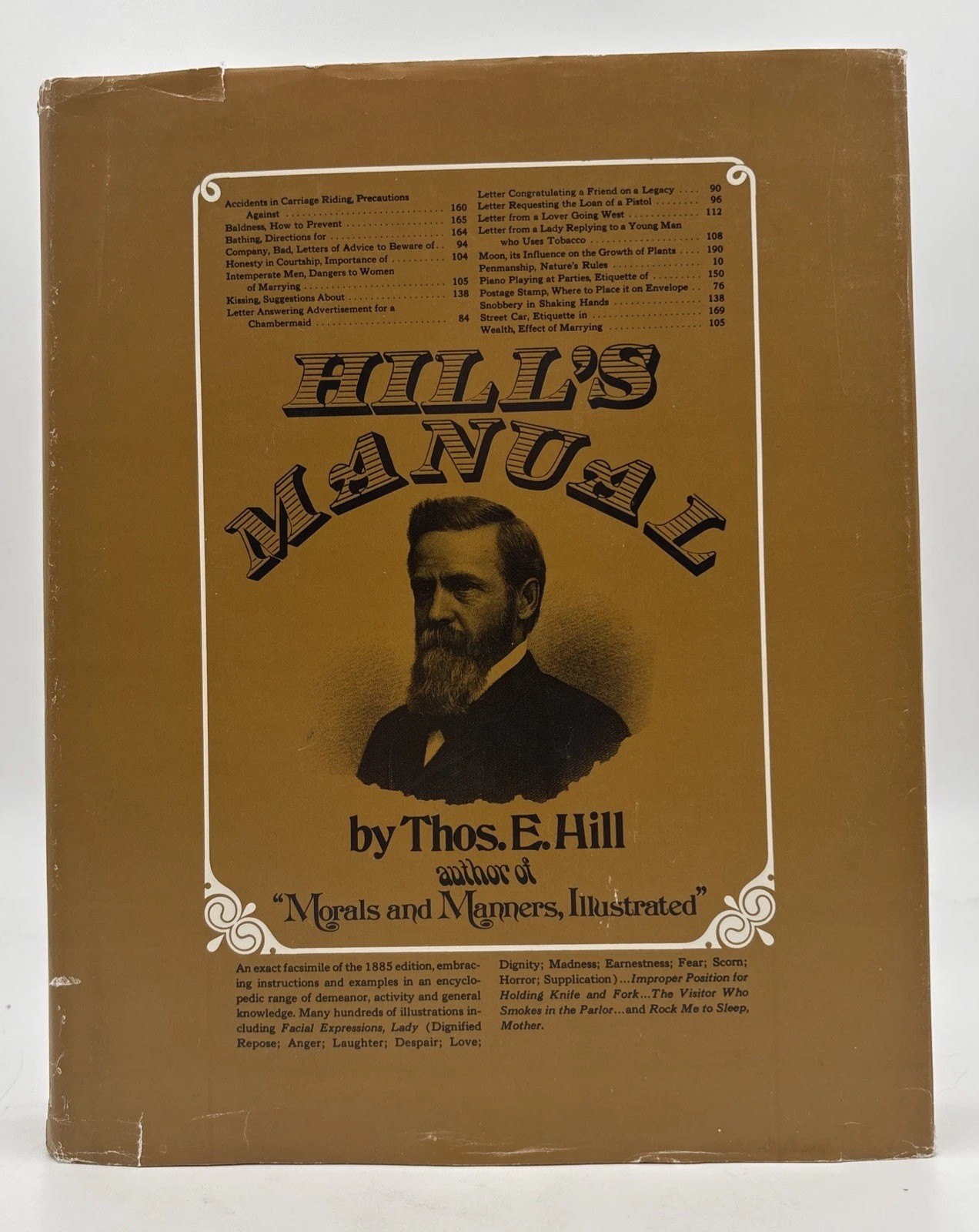 Hill’s Manual Thos. E. Hill 1971 Reissue Victorian Etiquette Guide Dust Jacket
