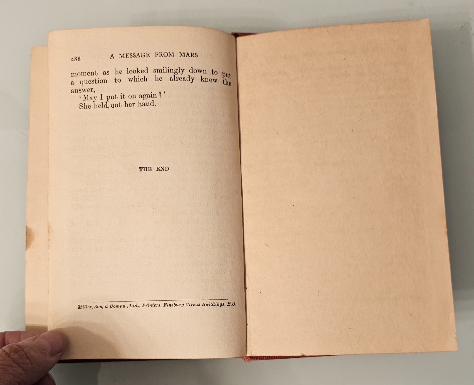 Antique 1910s A Message From Mars Lester Lurgan HC Red Cloth Sci-Fi Play Novel