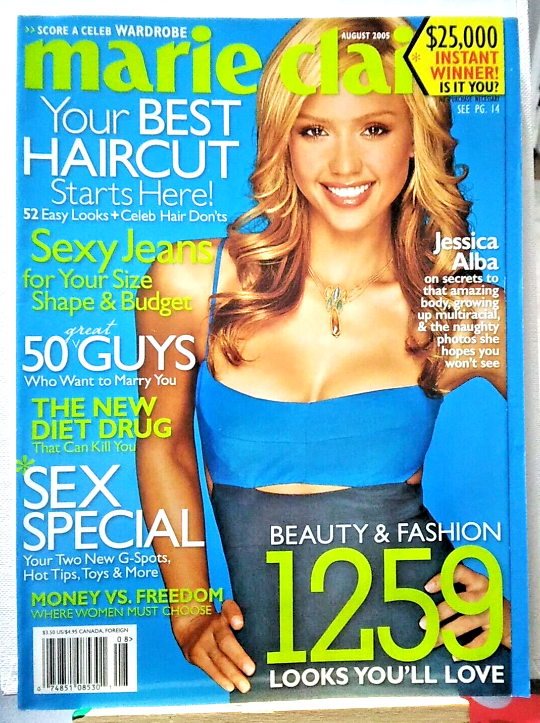 Marie Claire (August,2005) Jessica Alba, Britney Spears, Jennifer Lopez, Beyonce