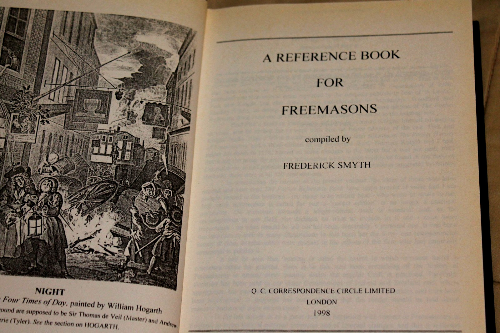 (1998 First Edition -England) A REFERENCE BOOK FOR FREEMASONS / Frederick Smyth