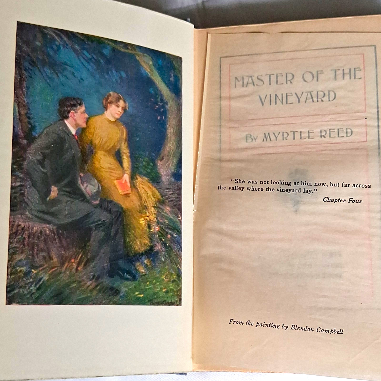 G. P. Putnam’s Sons Master of the Vineyard Myrtle Reed Hardcover Illus 1911
