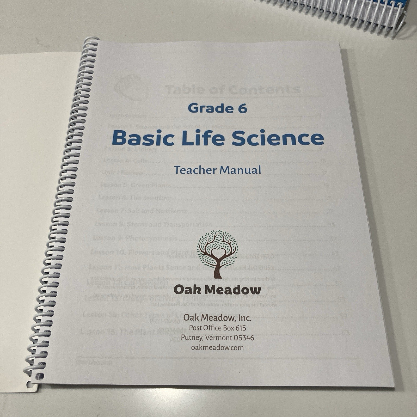 Oak Meadow Grade 6 Basic Life Science Coursebook and Teacher Manual Homeschool