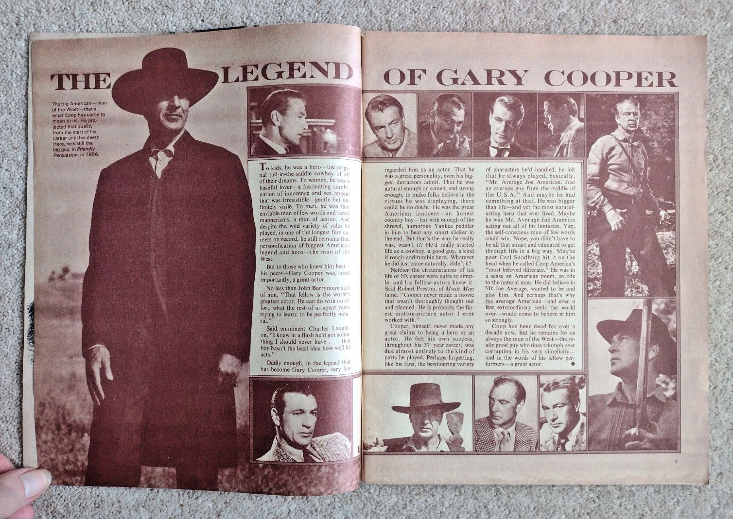 Gary Cooper Series Greats #6 (Barven, US, 1972) career retrospective 68pp