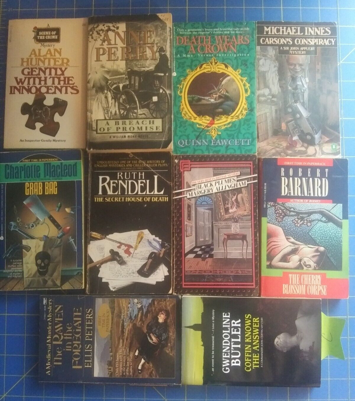 10 Vintage British Authors Mystery Paperbacks~Peters Butler Rendell Hunter Lot C