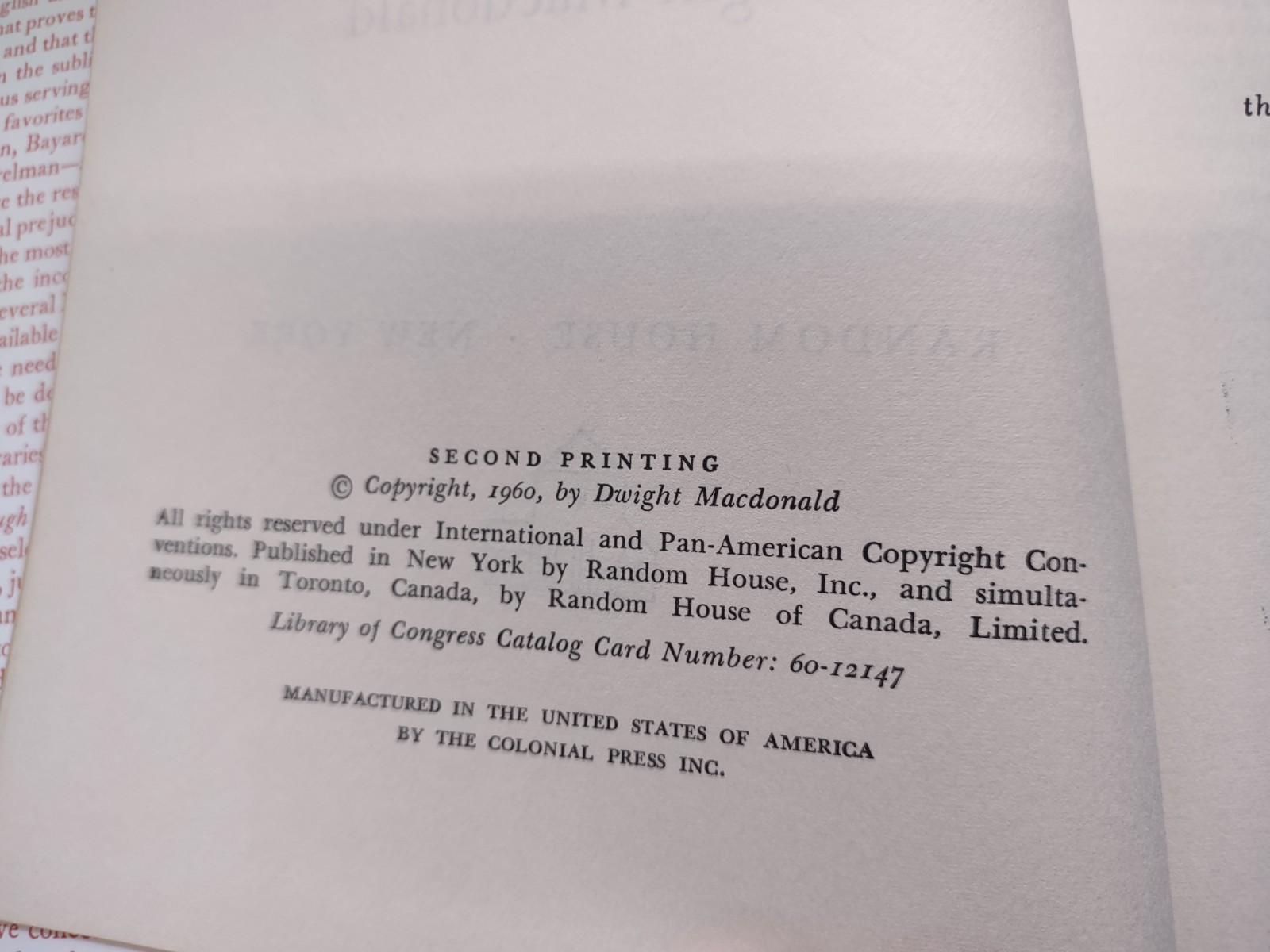 PARODIES Compiled by Dwight Macdonald Modern Library 1960 1st ed/2nd Print