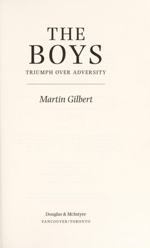 Boys : The Story of 732 Young Concentration Camp Survivors Martin