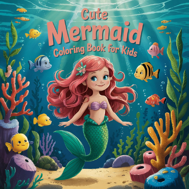 Mermaid Coloring Book for Kids Ages 4-8: 40 Cute, Unique Coloring Pages – GOOD