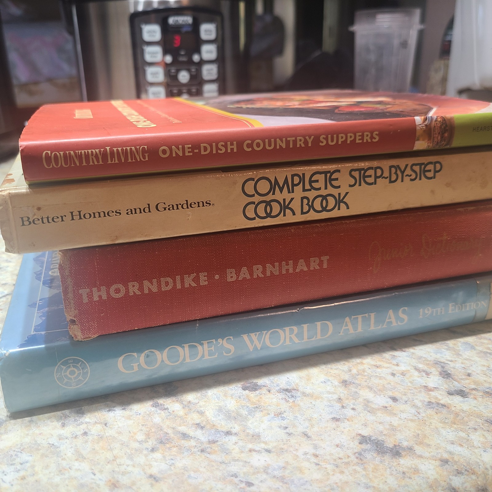 Vintage Books Cooking Country Living Dictionary World Atlas Lot