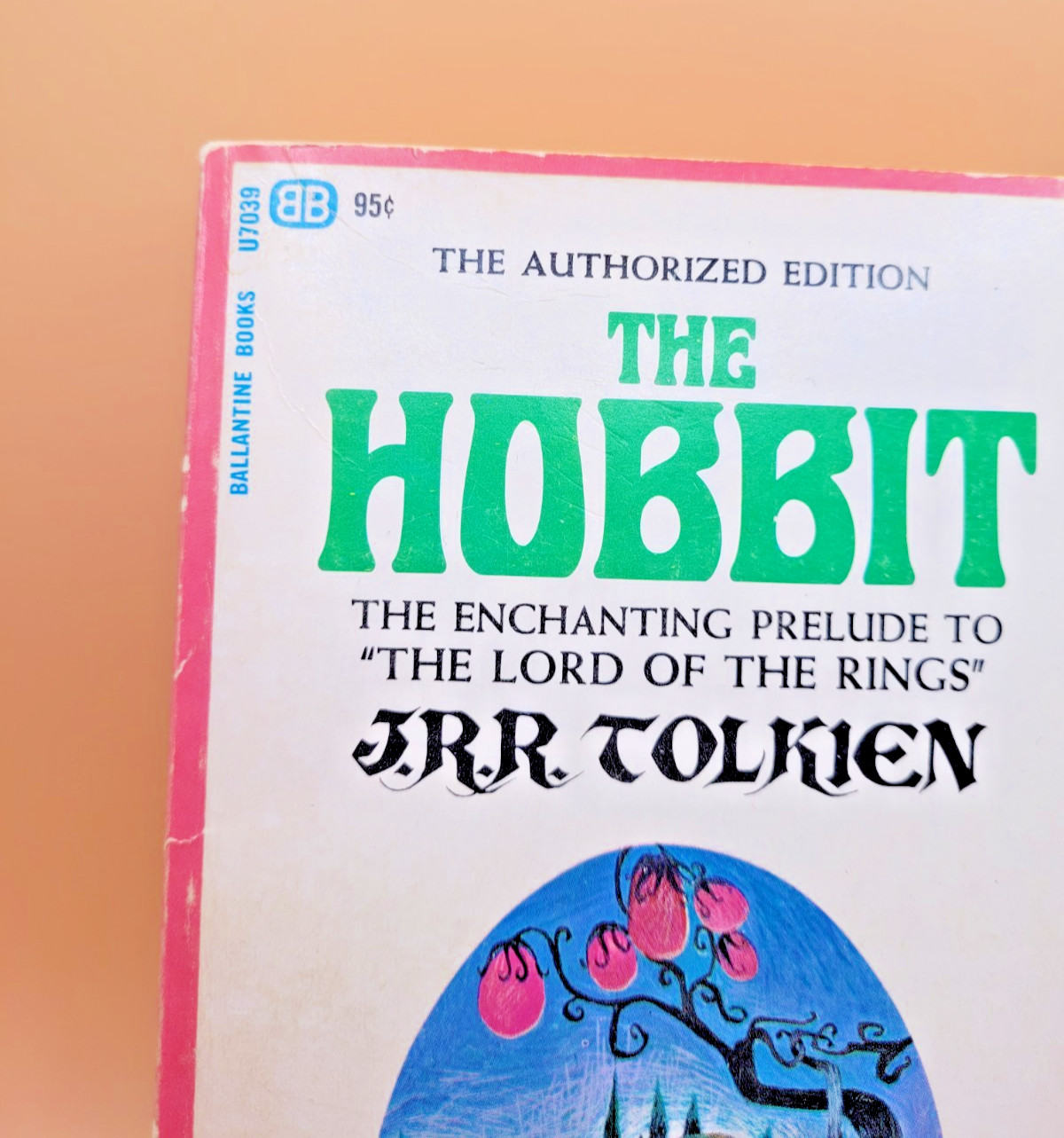 The Hobbit Ballantine 1965 4th Printing Lion Cover U7039 JRR Tolkien Paperback