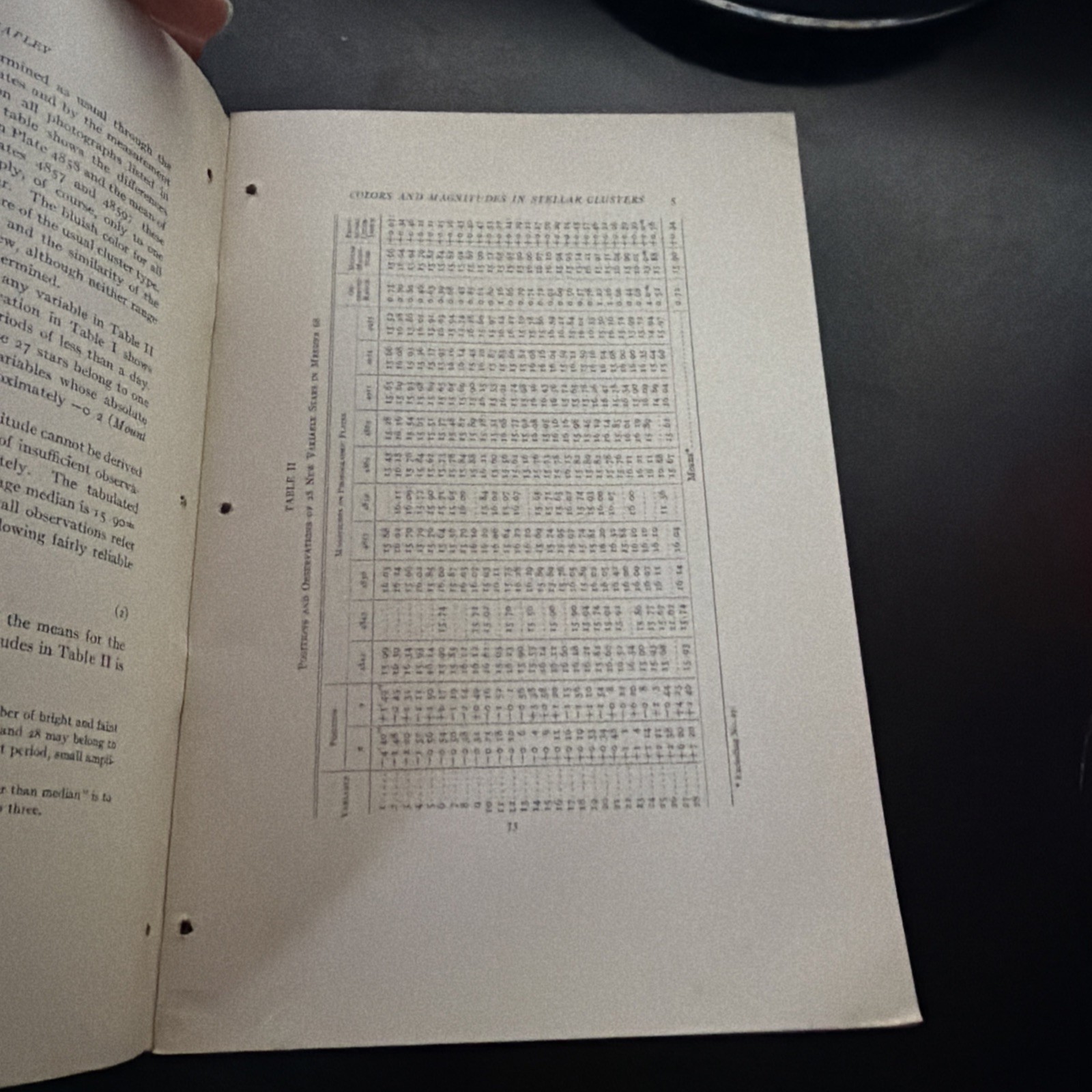 1920 Contributions From Mount Wilson Observatory Colors & Magnitudes Booklet