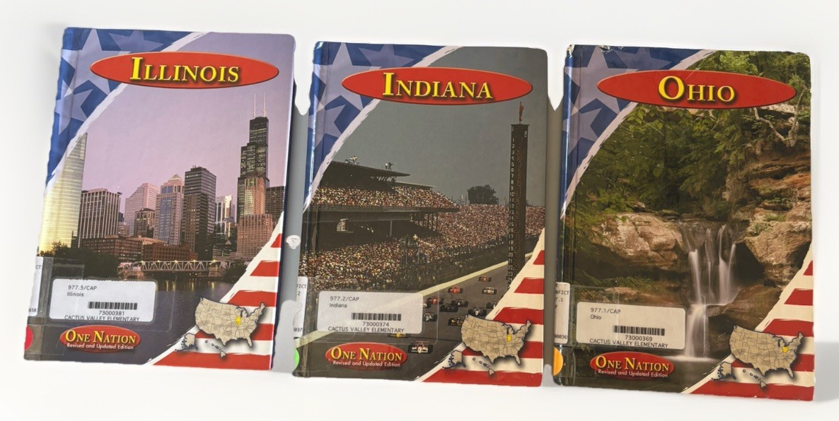 3 Capstone One Nation Books Illinois Indiana Ohio