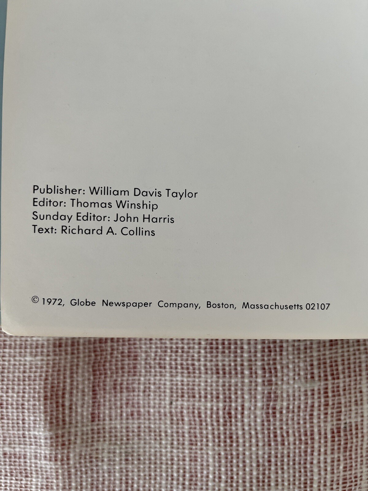 1972 Publication Famous Front Pages from The Boston Globe 1872-1972 New England